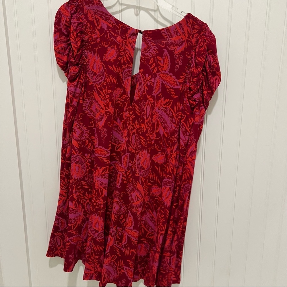 Free People Red and Pink Floral Blouse - Picture 8 of 9